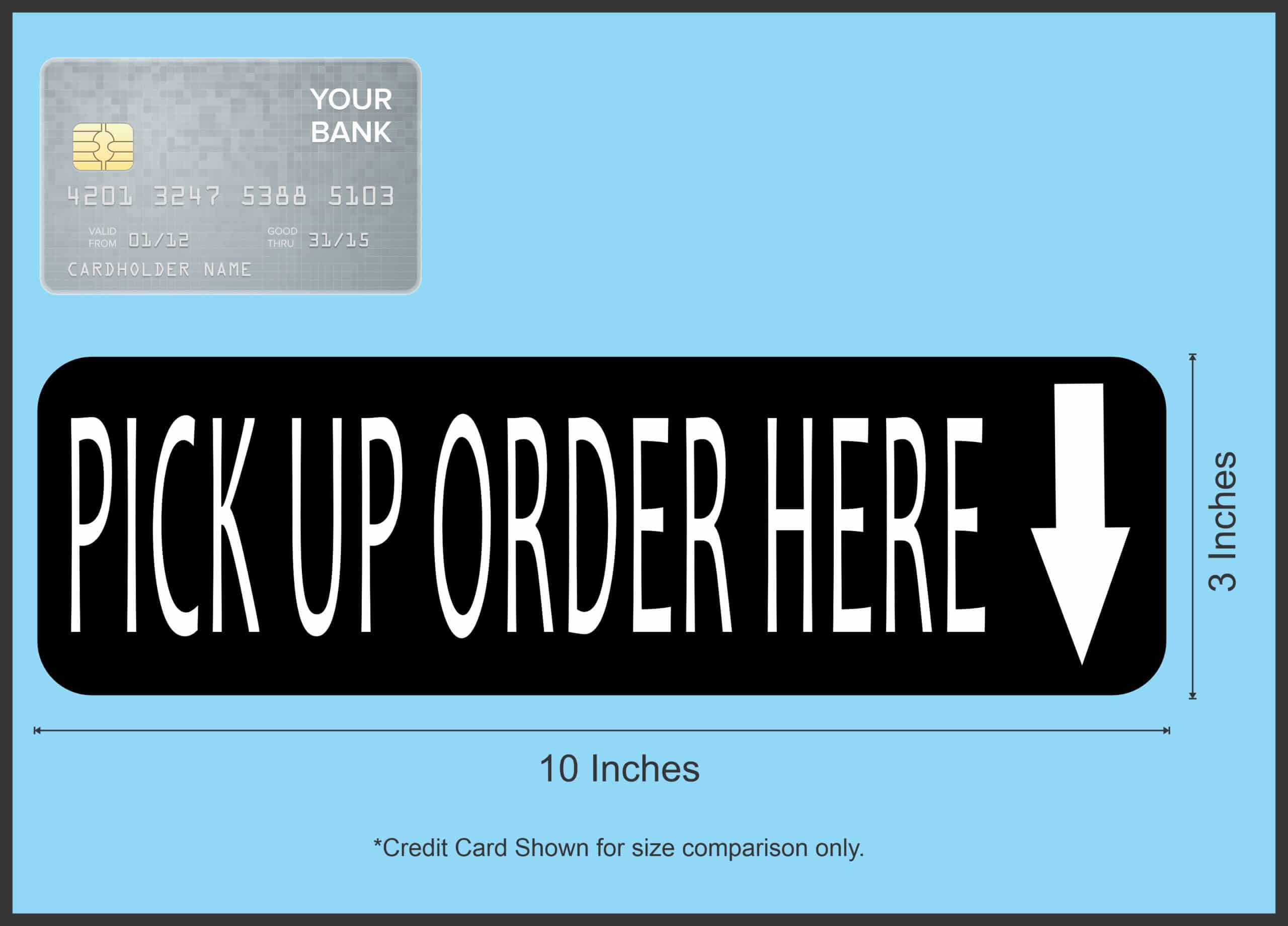 StickerTalk Down Arrow Pick Up Order Here Vinyl Sticker, 10 inches x 3 inches - Image 5