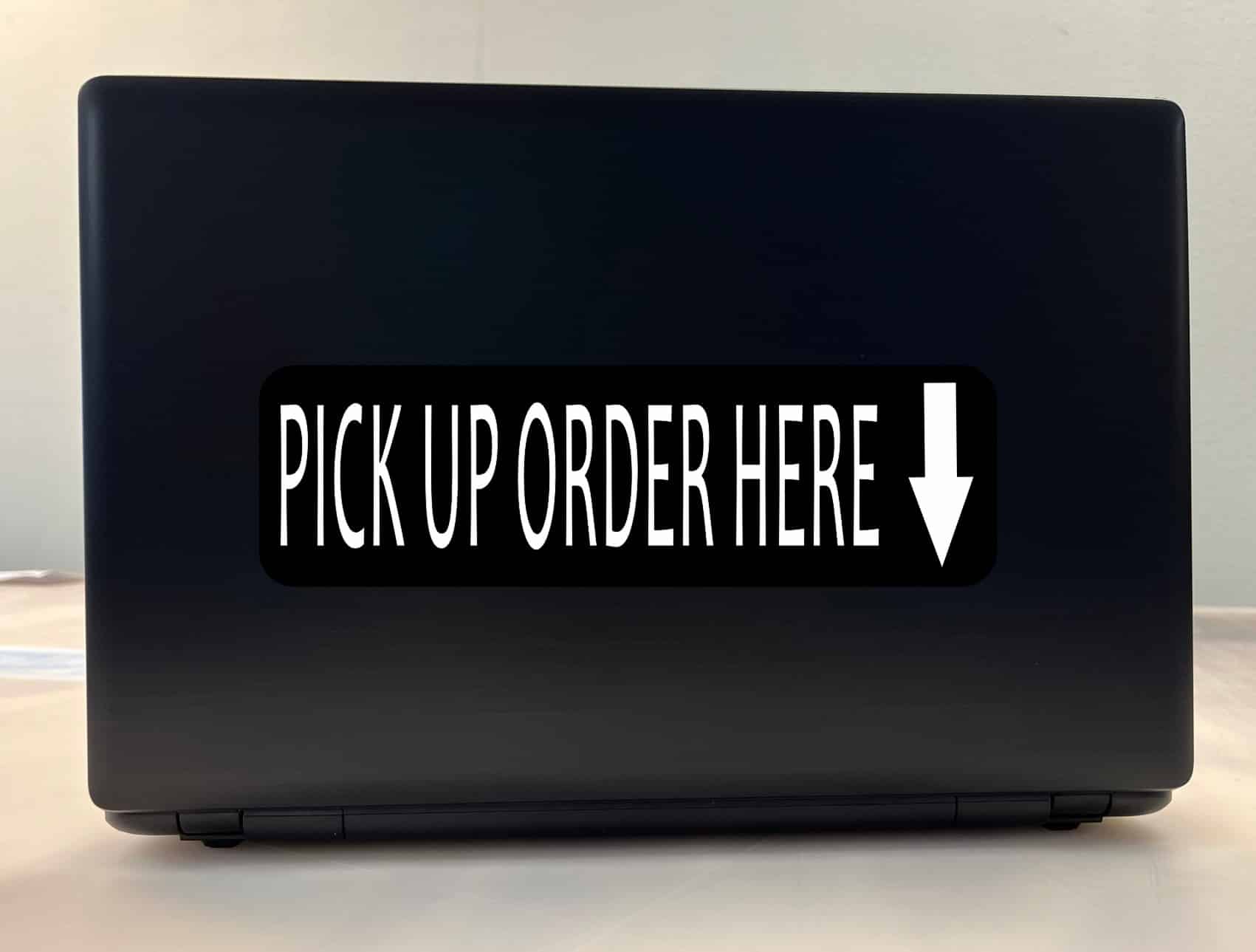 StickerTalk Down Arrow Pick Up Order Here Vinyl Sticker, 10 inches x 3 inches - Image 3