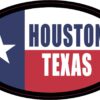 Flag Oval Houston Texas Vinyl Sticker