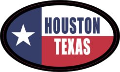 Flag Oval Houston Texas Vinyl Sticker