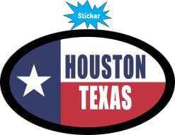 Alternative view of StickerTalk Flag Oval Houston Texas Vinyl Sticker, 4.75 inches x 2.75 inches