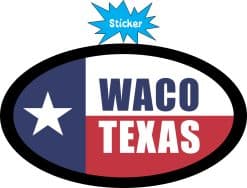 Alternative view of StickerTalk Flag Oval Waco Texas Vinyl Sticker, 4.75 inches x 2.75 inches