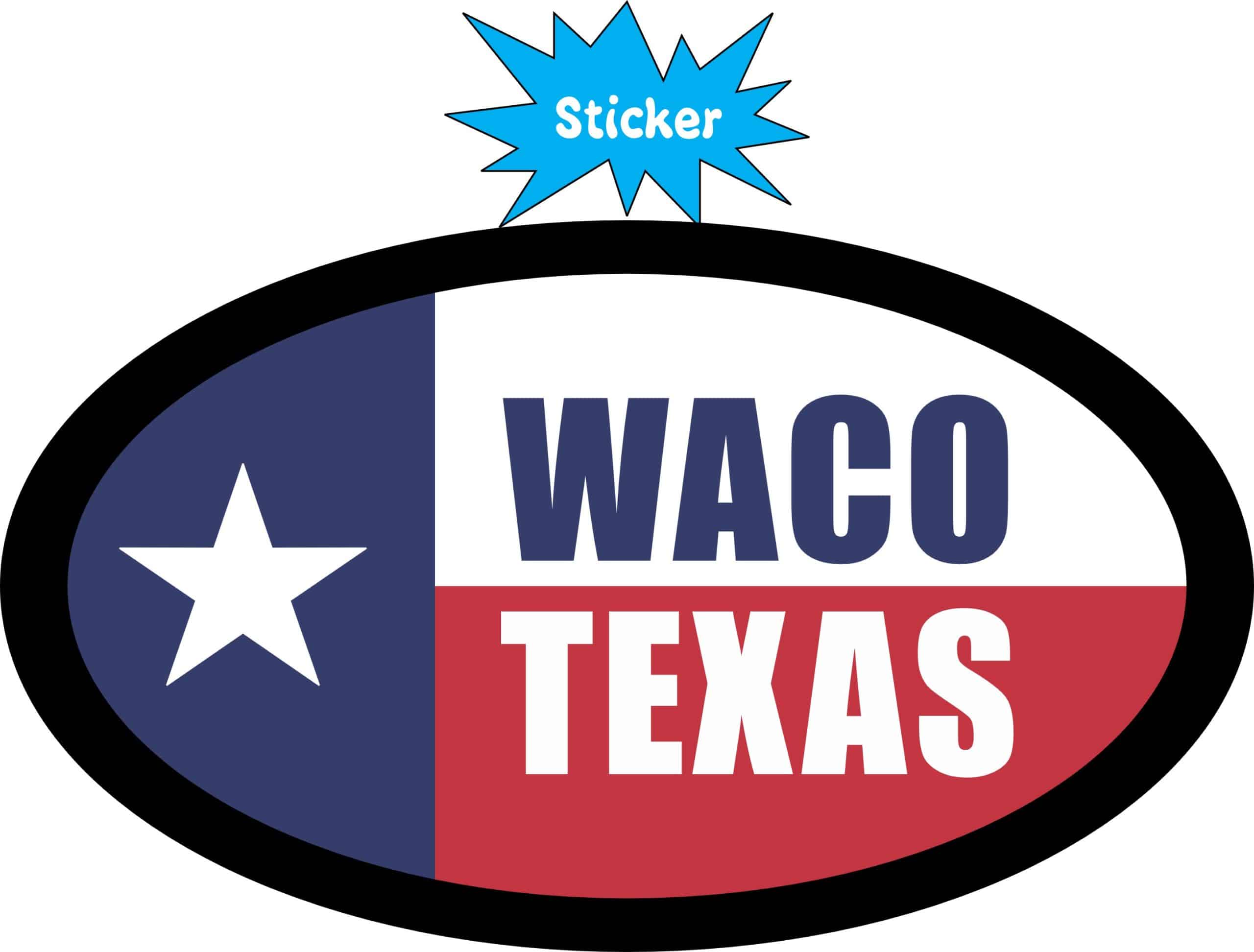 StickerTalk Flag Oval Waco Texas Vinyl Sticker, 4.75 inches x 2.75 inches - Image 2