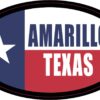 Flag Oval Amarillo Texas Vinyl Sticker