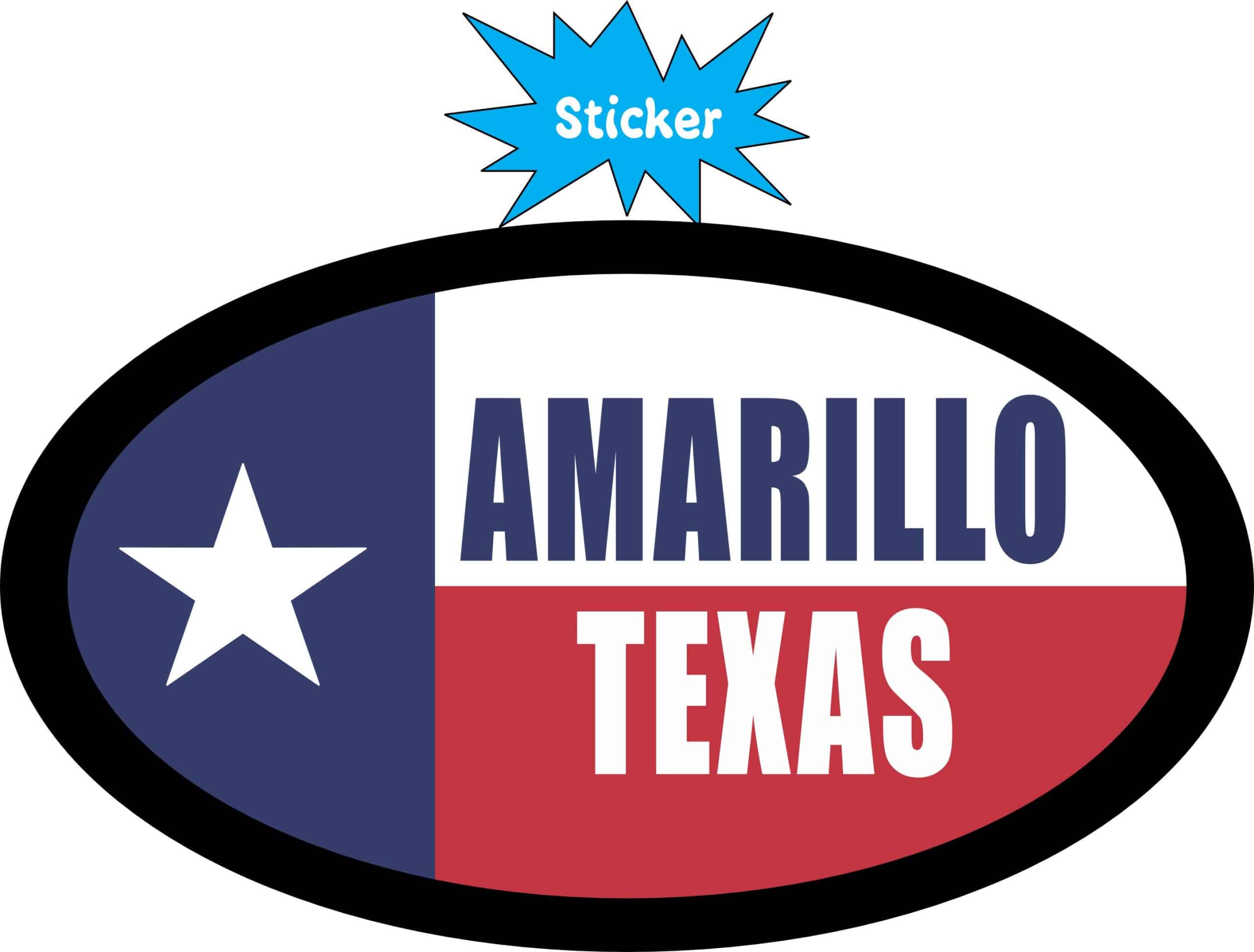 StickerTalk Flag Oval Amarillo Texas Vinyl Sticker, 4.75 inches x 2.75 inches - Image 3