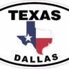 Texas Oval Dallas Vinyl Sticker
