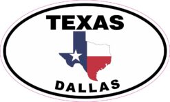 Texas Oval Dallas Vinyl Sticker
