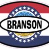 Missouri Flag Oval Branson Vinyl Sticker