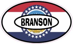 Missouri Flag Oval Branson Vinyl Sticker