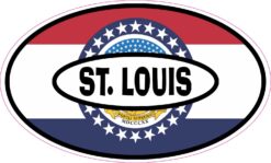 Missouri Flag Oval St Louis Vinyl Sticker