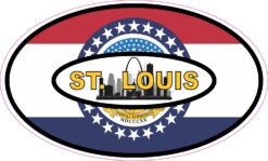 Skyline Flag Oval St Louis Vinyl Sticker