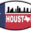 Skyline Flag Oval Houston Vinyl Sticker