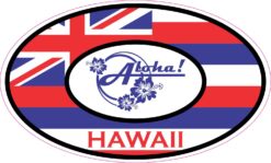 Aloha Oval Hawaii Vinyl Sticker