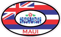 Hibiscus Oval Maui Hawaii Vinyl Sticker