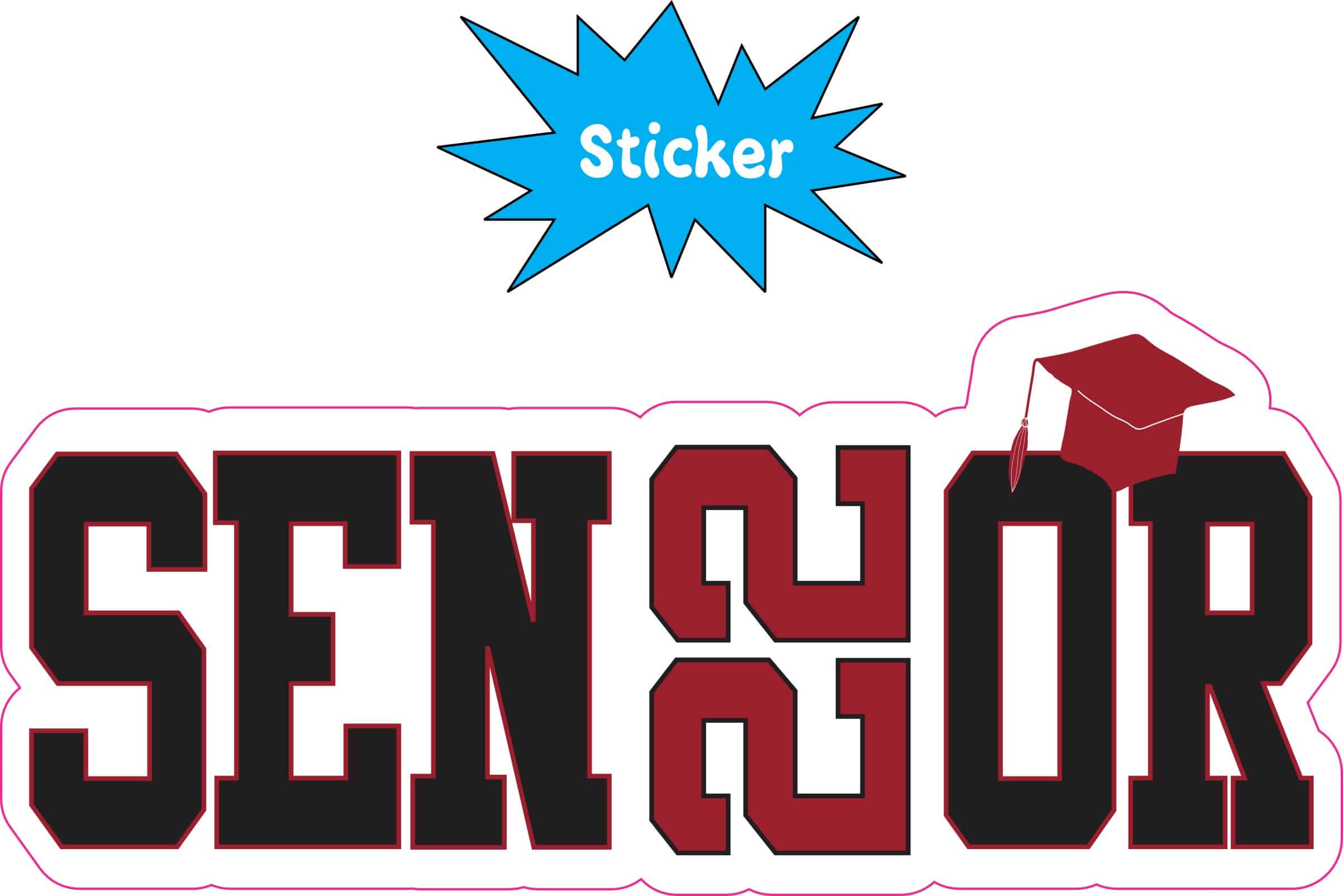 StickerTalk Maroon Senior 2022 Vinyl Sticker, 4 inches x 1.75 inches - Image 3