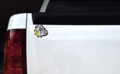 Right Facing Yellow Collared Bulldog Vinyl Sticker