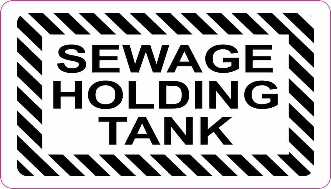 StickerTalk Sewage Holding Tank Vinyl Sticker, 3.5 inches x 2 inches