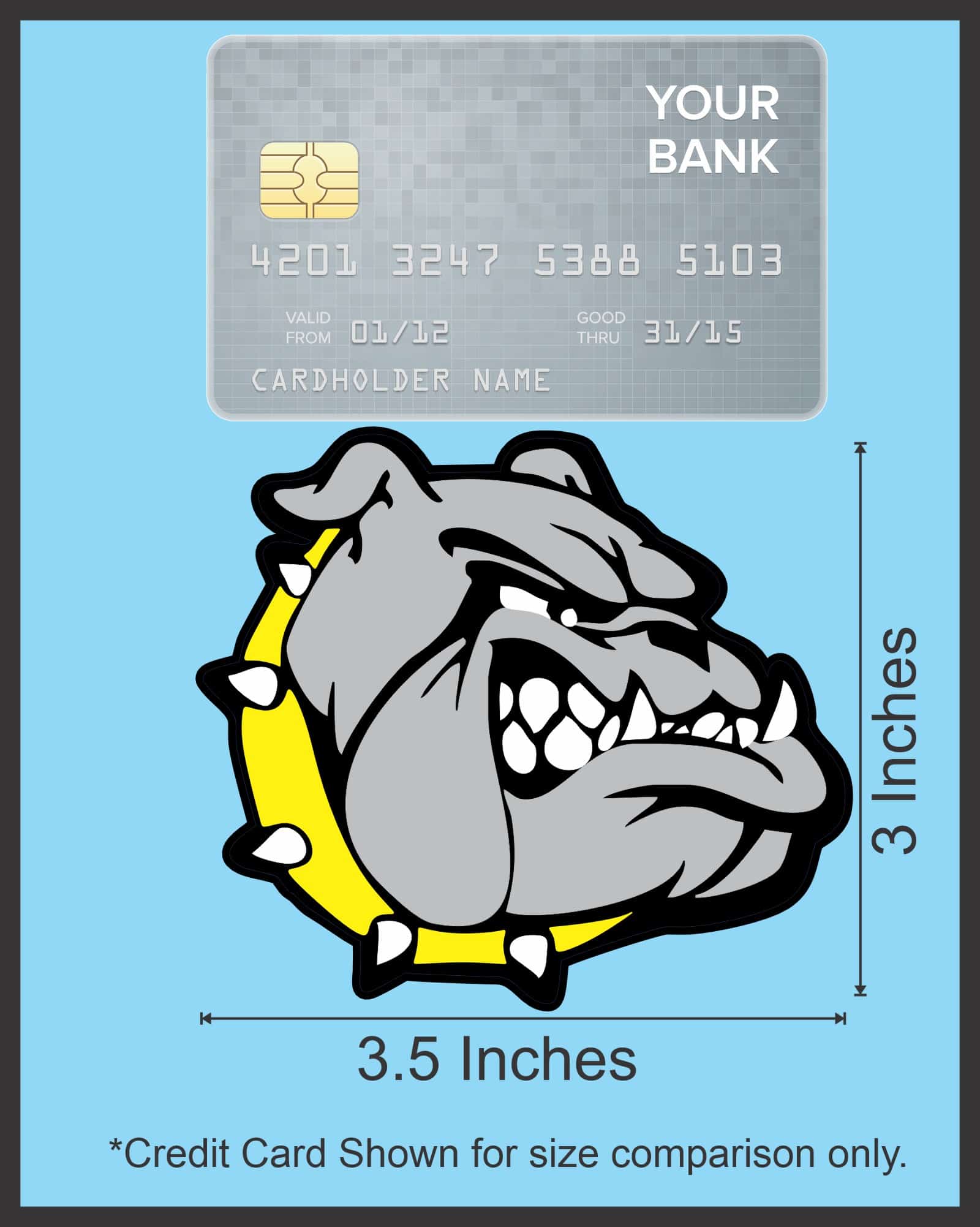 StickerTalk Right Facing Yellow Collared Bulldog Sticker, 3.5 inches x 3 inches - Image 7