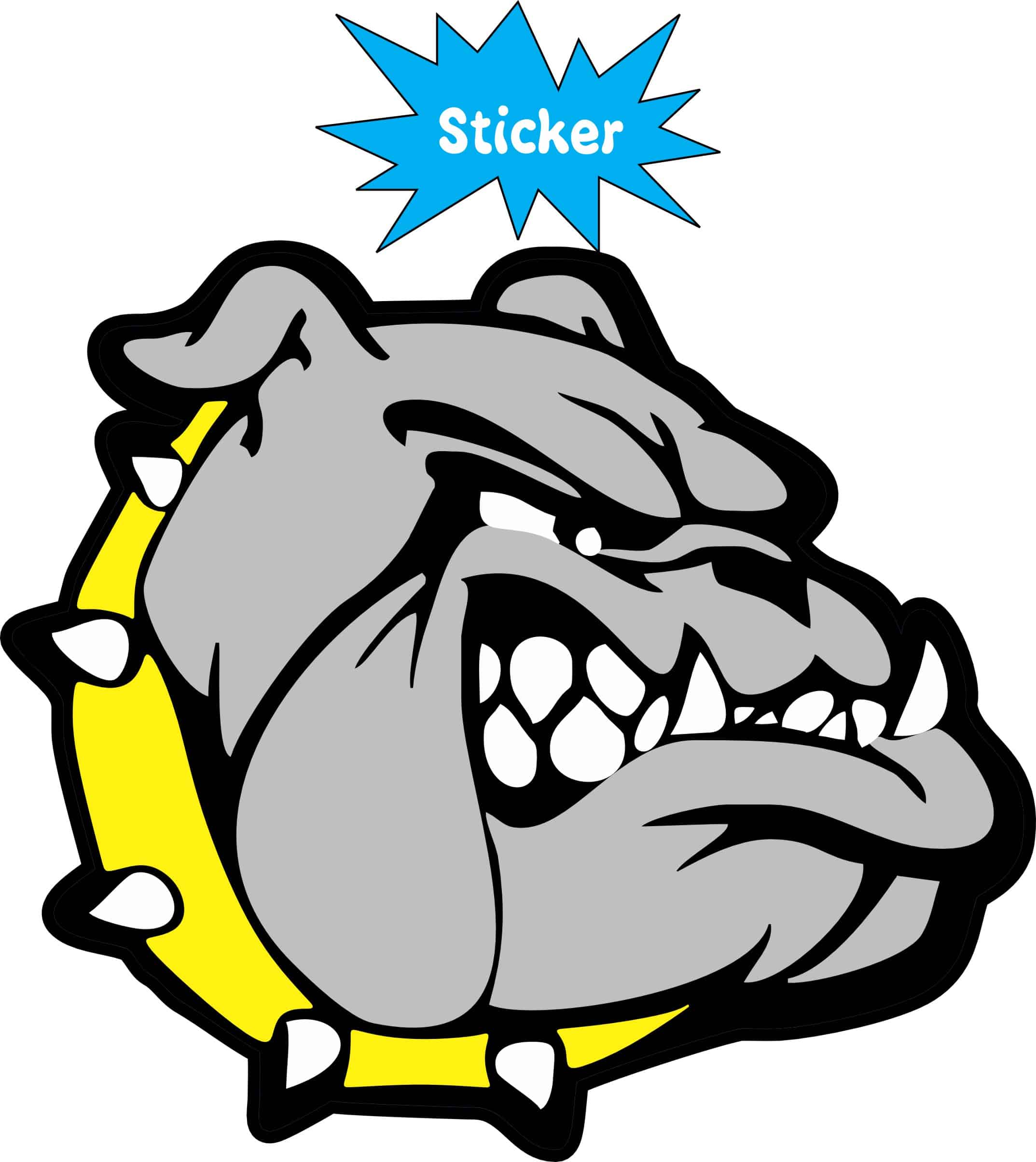 StickerTalk Right Facing Yellow Collared Bulldog Sticker, 3.5 inches x 3 inches - Image 3