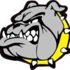 Left Facing Yellow Collared Bulldog Vinyl Sticker
