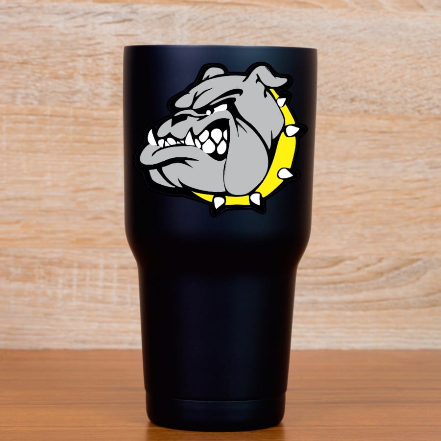 StickerTalk Left Facing Yellow Collared Bulldog Vinyl Sticker, 3 - Image 6