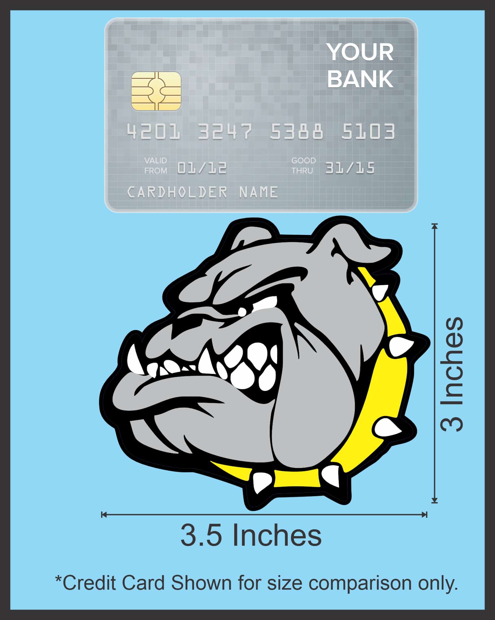 StickerTalk Left Facing Yellow Collared Bulldog Vinyl Sticker, 3 - Image 8