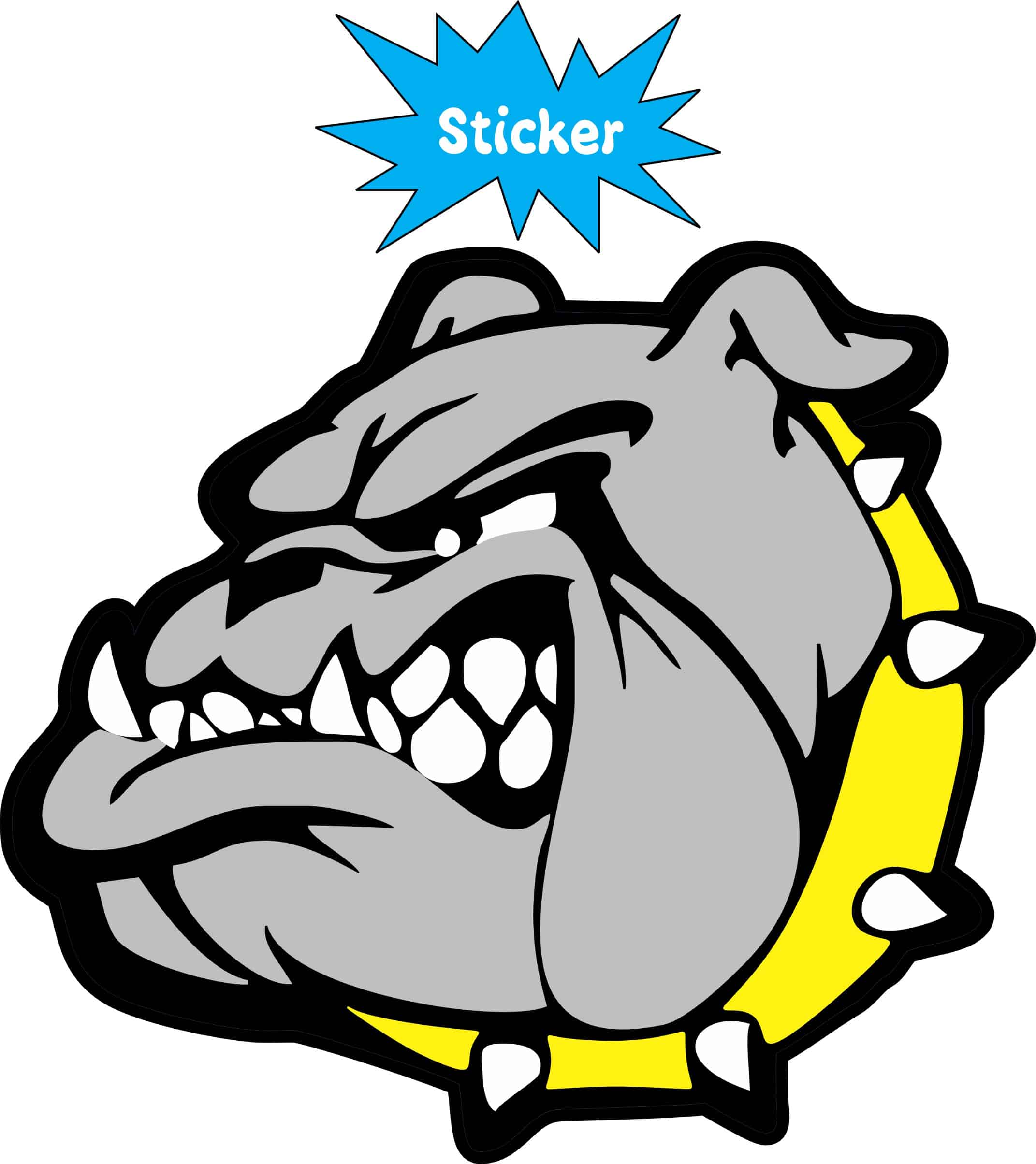 StickerTalk Left Facing Yellow Collared Bulldog Vinyl Sticker, 3 - Image 3