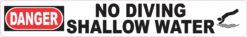 No Diving Shallow Water Sticker