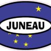 Flag Oval Juneau Alaska Vinyl Sticker