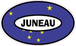 Flag Oval Juneau Alaska Vinyl Sticker