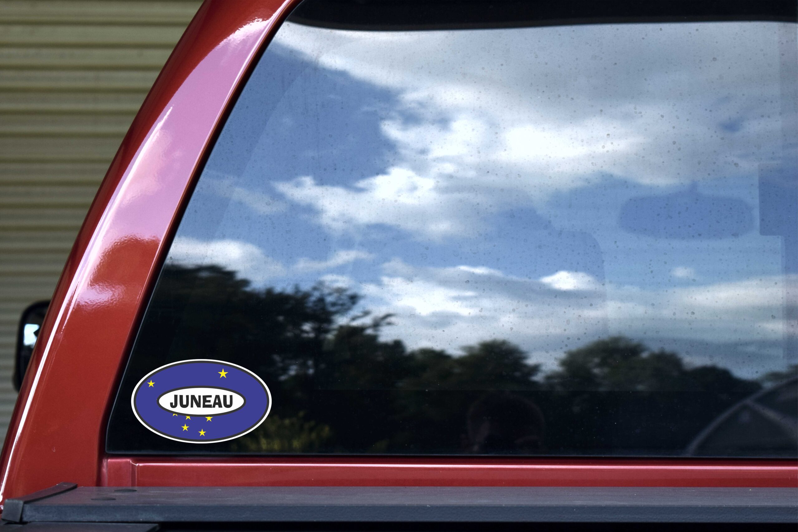 Flag Oval Juneau Alaska Vinyl Sticker