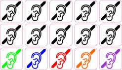 Hearing Loss Symbol Vinyl Stickers