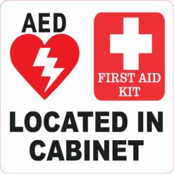 AED and First Aid Kit Located in Cabinet Magnet