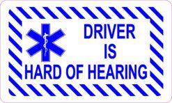 Driver Is Hard of Hearing Vinyl Sticker