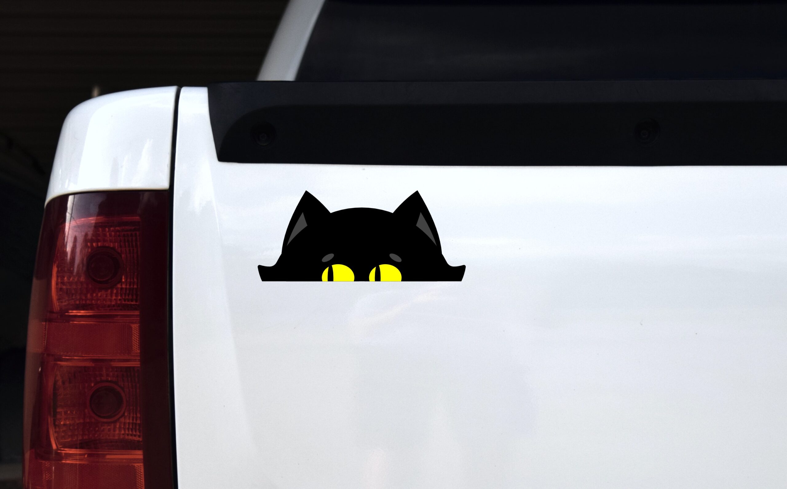 StickerTalk Peeking Cat Vinyl Sticker, 8 inches x 3.5 inches