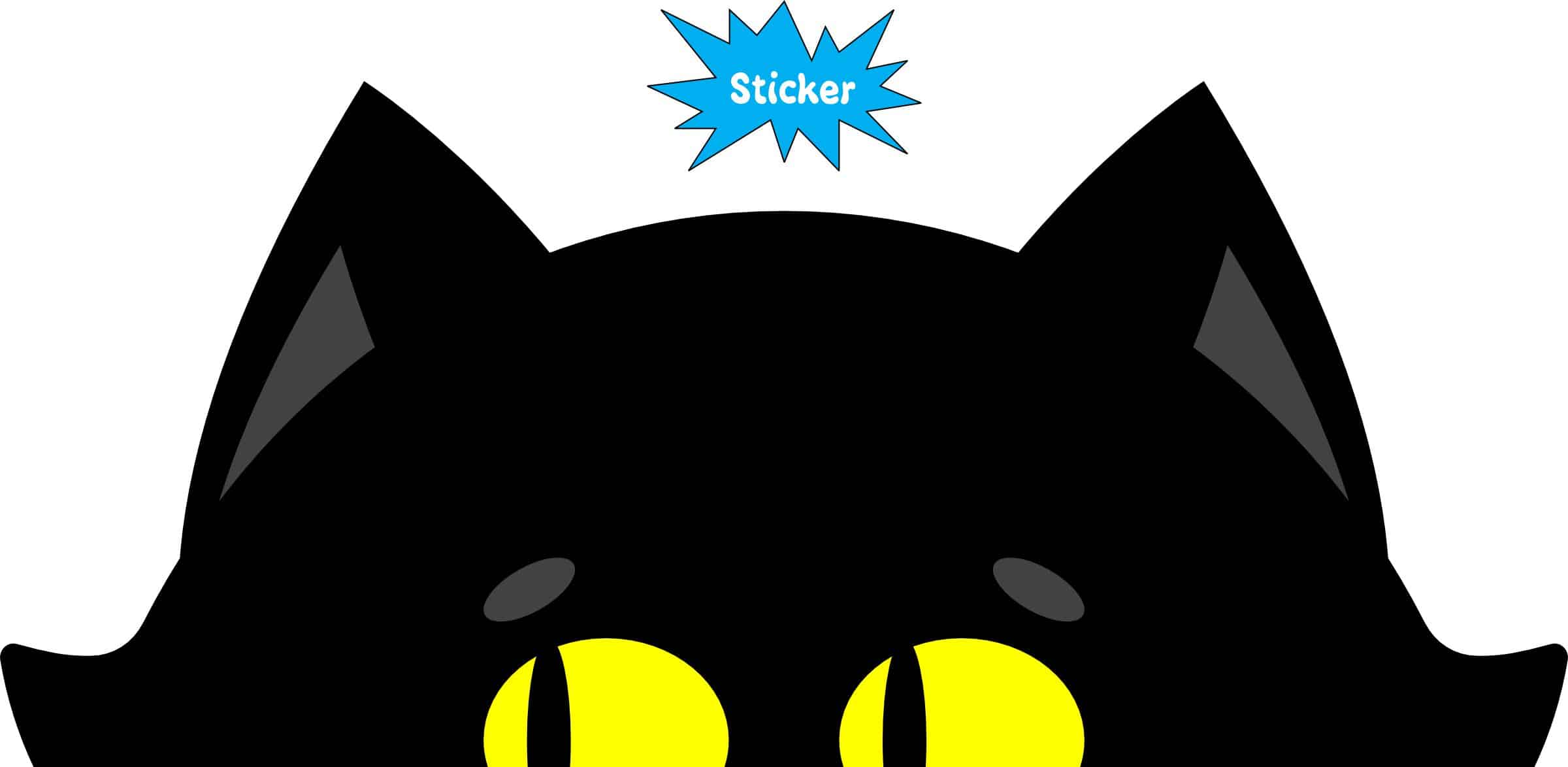 StickerTalk Peeking Cat Vinyl Sticker, 8 inches x 3.5 inches