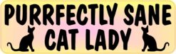 Yellow Gradient Purrfectly Sane Cat Lady Vinyl Sticker