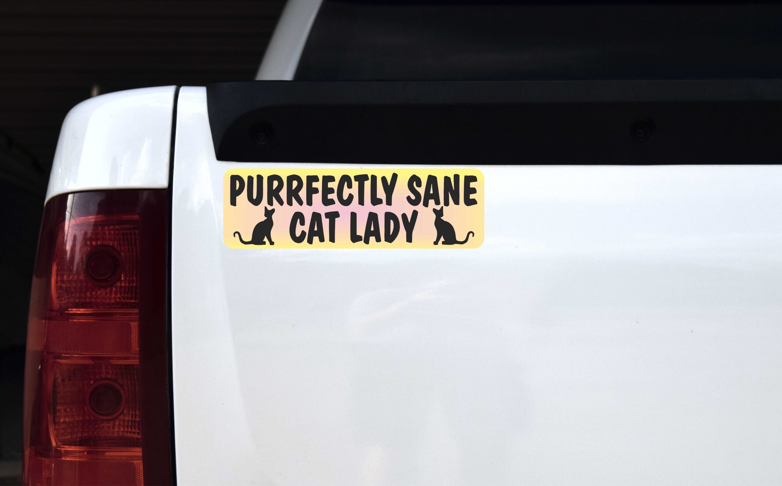 10in x 3in Purrfectly Sane Cat Lady Bumper Sticker Vinyl Vehicle Stickers