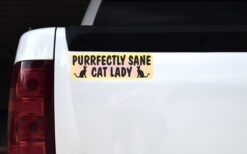 Yellow Gradient Purrfectly Sane Cat Lady Vinyl Sticker