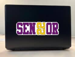 StickerTalk Purple and Yellow Senior 2022 Vinyl Sticker, 9.5 inches x 3 inches