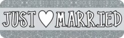 Silver Just Married Vinyl Sticker