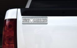 Silver Just Married Vinyl Sticker