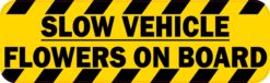 Slow Vehicle Flowers on Board Magnet