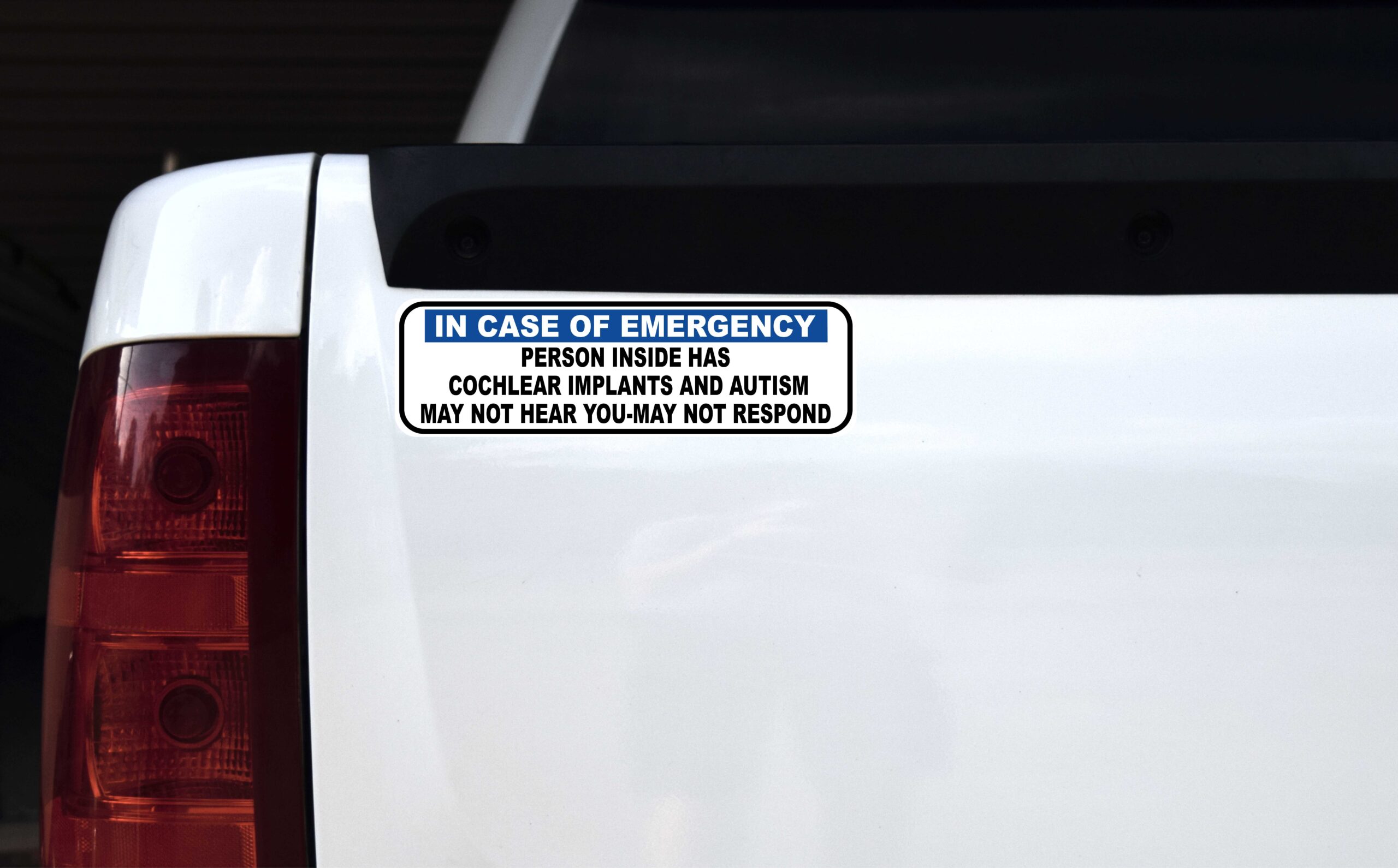 Person Inside Has Cochlear Implants and Autism Vinyl Sticker