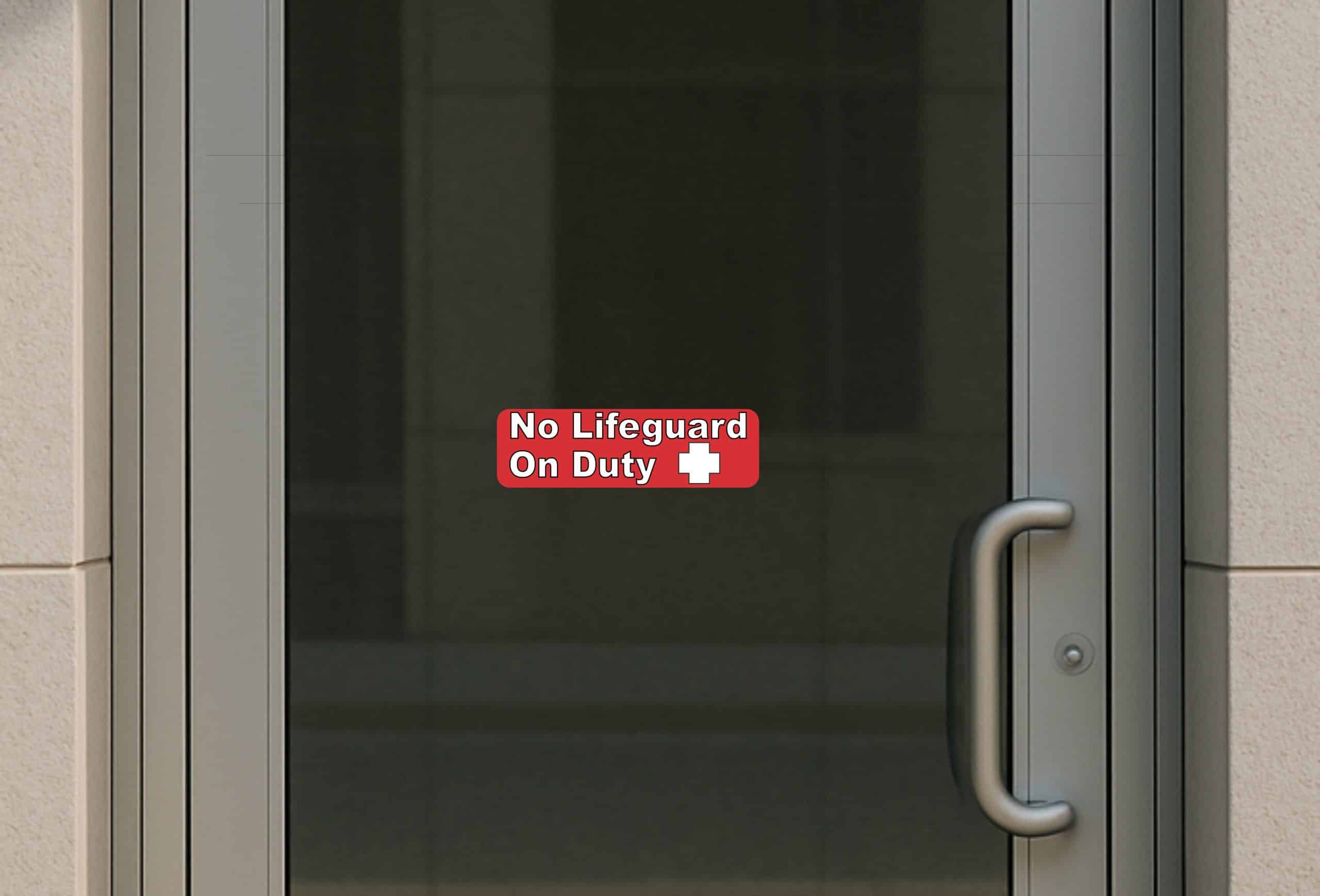 StickerTalk Outlined Text No Lifeguard on Duty Vinyl Sticker, 10 inches x 3 inches - Image 5
