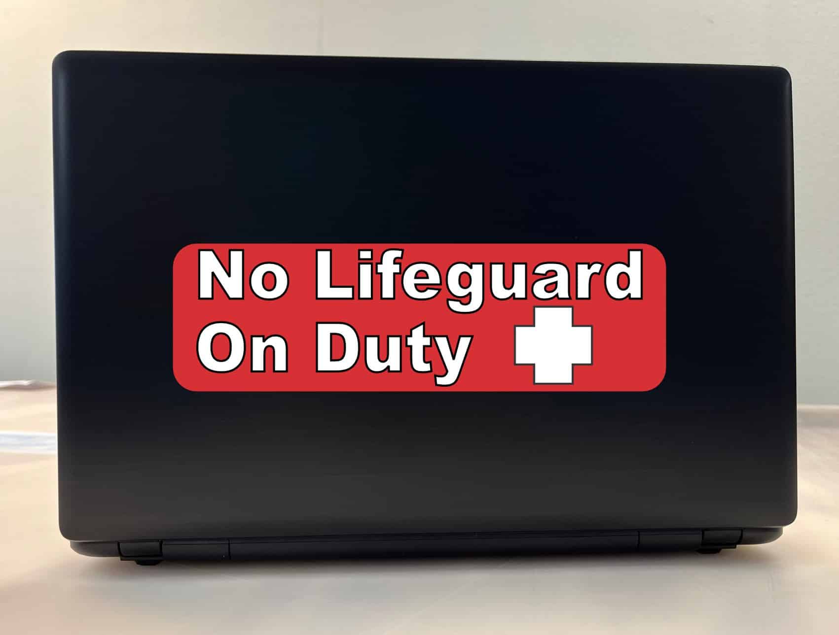 StickerTalk Outlined Text No Lifeguard on Duty Vinyl Sticker, 10 inches x 3 inches - Image 4