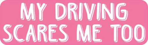 Pink My Driving Scares Me Too Magnet