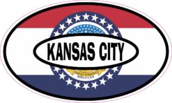Missouri Flag Oval Kansas City Vinyl Sticker