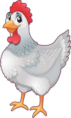 Left Facing White Chicken Vinyl Sticker