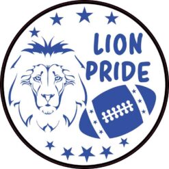 Blue Football Lion Pride Vinyl Sticker
